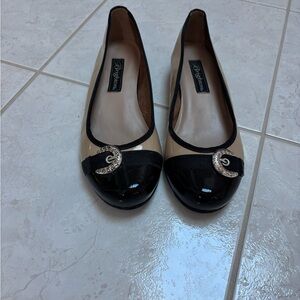 Black and Cream Women's Flats